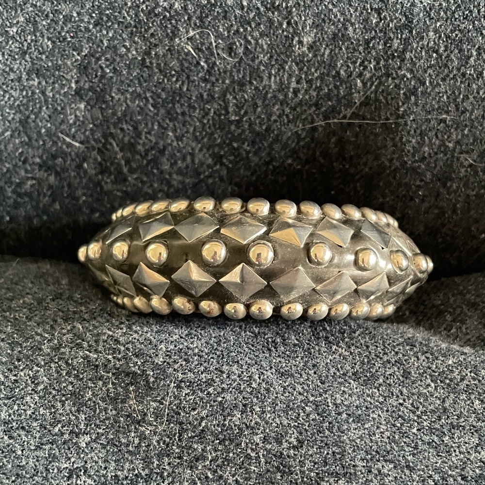 Wooden studded bangle bracelet